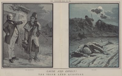 Cause and Effect! ou, The Irish Land Question (cor litho) de Matthew