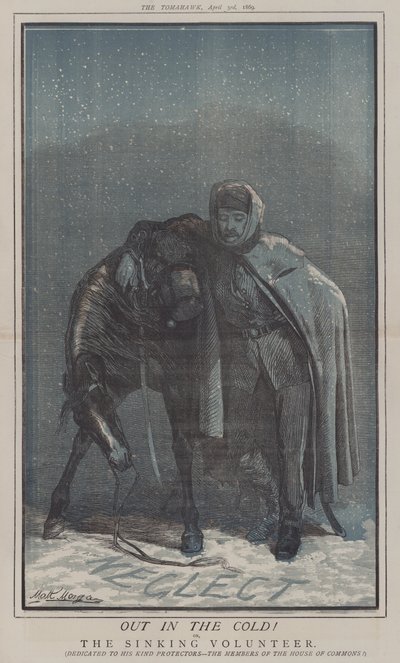 Fora no Frio! ou, The Sinking Volunteer (cor litho) de Matthew