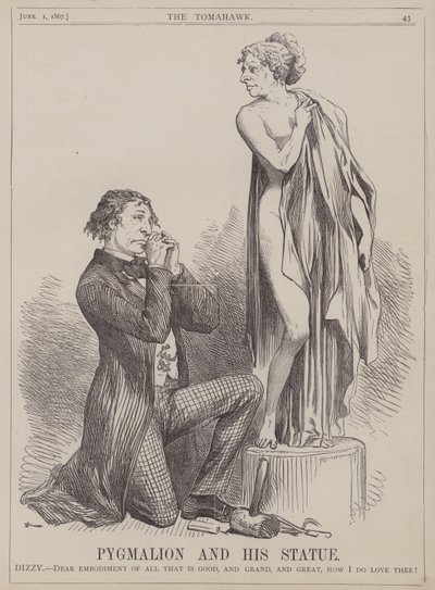 Pigmalião e Sua Estátua (cor litho) de Matthew
