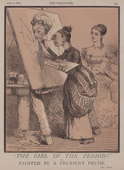 A Rapariga da Época! ou, Pintada por um Prude Prudeiro (cor litho) de Matthew