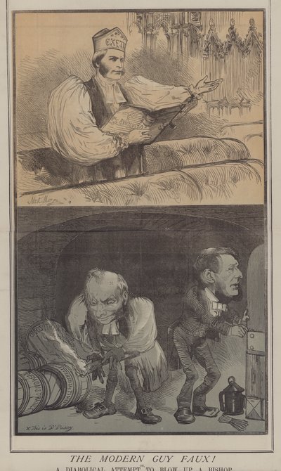 The Modern Guy Faux! ou, A Diabolical Attempt to Blow Up a Bishop (cor litho) de Matthew