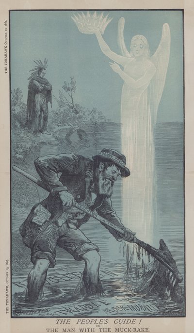 O Guia do Povo! ou, o homem com o Muck Rake (cor litho) de Matthew