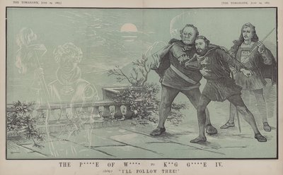 O Príncipe de Gales, ao Rei Jorge IV: Eu sigo-te! (cor litho) de Matthew
