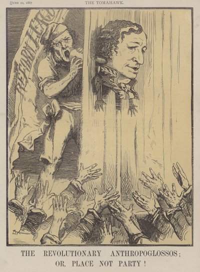 Os Antropoglossos Revolucionários; ou Place Not Party! (cor litho) de Matthew
