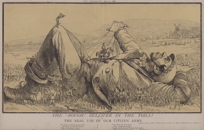 The Rough Gulliver in the Toils! ou, The Real Use of Our Citizen Army (cor litho) de Matthew