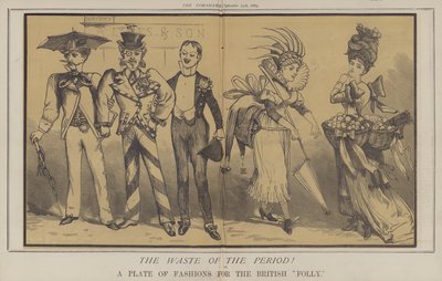The Waste of the Period! ou, A Plate of Fashions for the British Folly (cor litho) de Matthew