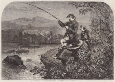 Pesca de salmão nas Terras Altas de Matthew Somerville Morgan