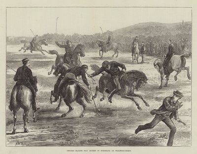 Os oficiais que jogam o polo (hóquei a cavalo) em Woolwich-Comum de Matthew White Ridley