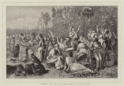 Pobreza fora da cidade, Hop-Pickers nos campos de Matthew White Ridley
