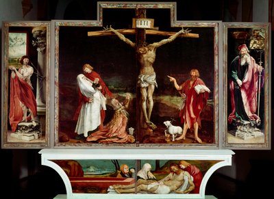 O Retábulo de Isenheim, c.1512-15 (óleo sobre painel) de Matthias (c.1480 1528) Grunewald