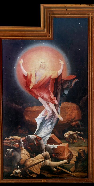 Altarpiece of Issenheim (ou Isenheim): "The Resurrection" Panels de Mathis Neithardt Gothardt este Matthias Grunewald (1480-1528) (ec.all.) 1512-1516 Colmar, Musee Unterlinden de Matthias (c.1480 1528) Grunewald