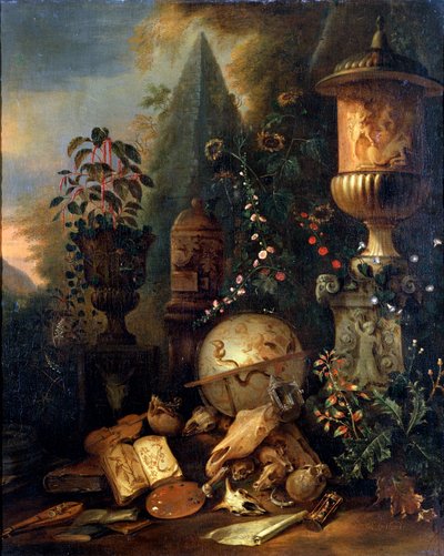 Vanitas. Ainda vida com um vaso, século XVII ou início do século XVIII de Matthias Withoos