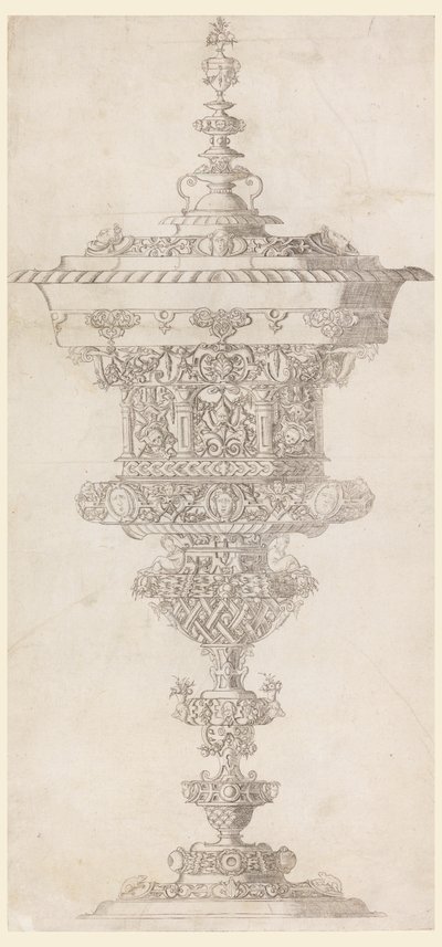 Taça de pé com tampa, de "Novum opus cratero graphicum..." de Matthias Zündt