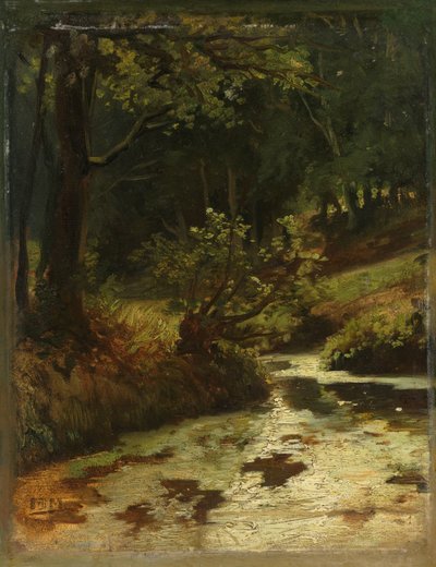 Brook in the Woods perto de Oosterbeek Um riacho na floresta perto de Oosterbeek de Matthijs Maris