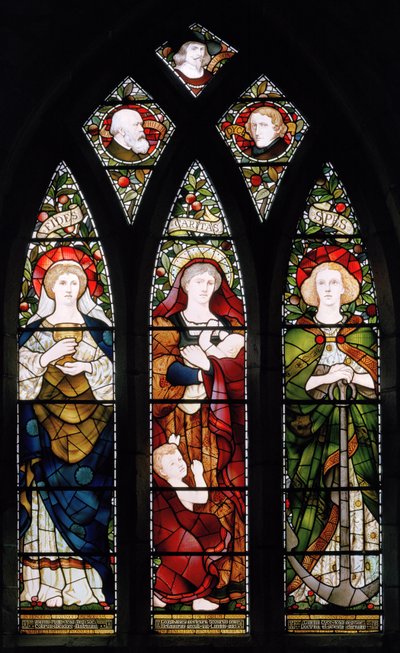 A janela dos pintores; Fé, Esperança e Caridade, Catedral St Machars, 1873 de Matthijs Maris