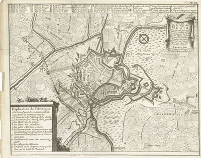Cerco de Menin, 1706
Plan de la Ville de Menin (...) (título sobre o objecto) de Matthijs Pool (possibly)