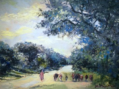 Caminho rural com gado de Matthys Moss