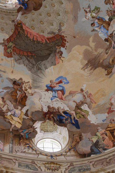 Detalhe de "The Assumption of Mary" (A Assunção de Maria) de Mattia Biella Felice and Bibiena Giuseppe Galli Bortoloni