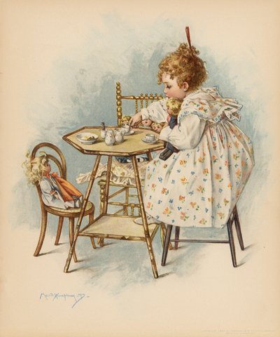 Cuidados Maternais (cor litho) de Maud Humphrey