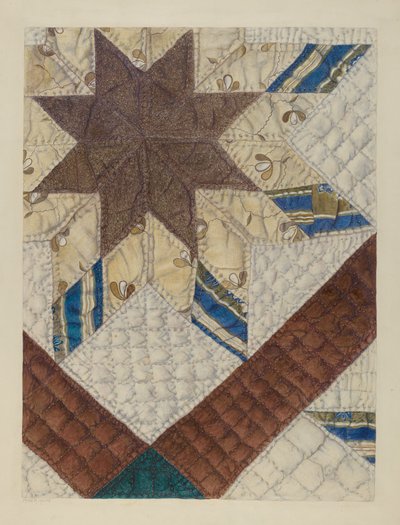 Double Star Patchwork Quilt, c. 1939. de Maud M Holme