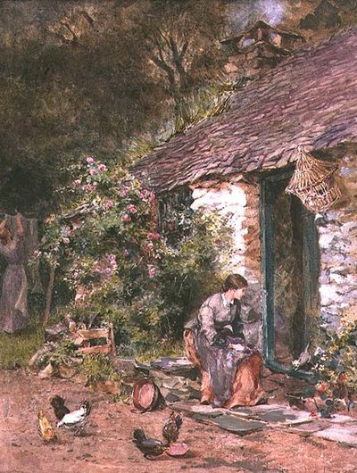 Um Momento de Descanso em Washday de Maud Naftel