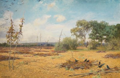 Quando o lúpulo é alojado e os jardins estão nus, 1888 de Maud Naftel