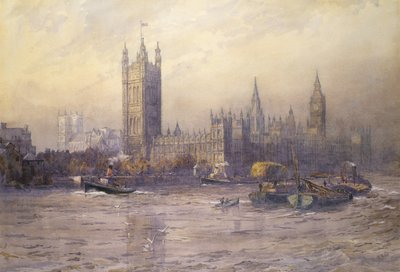 As Casas do Parlamento, aquarela de Maude Parker