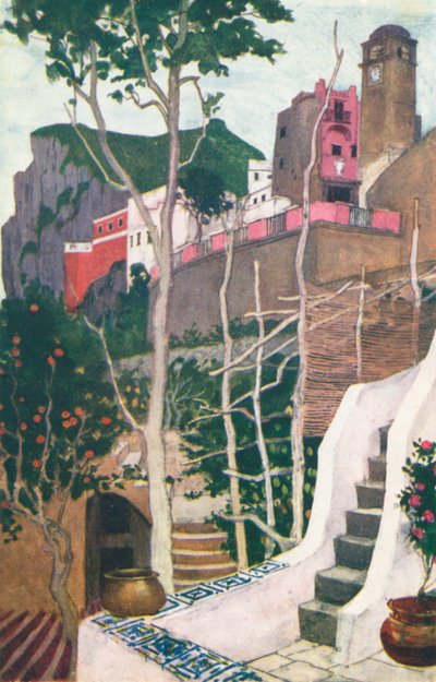 A Gateway, Capri (litografia a cores) de Maurice (after) Greiffenhagen