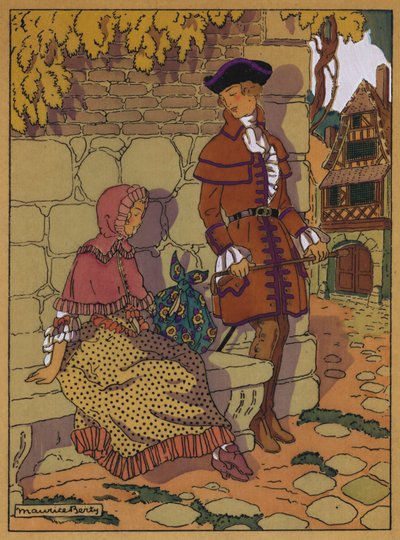 Ilustração para História por Manon Lescaut (lito a cores) de Maurice Berty