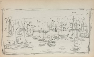 Caderno de desenho italiano: Harbor, página 78, 1898-1899. de Maurice Brazil Prendergast