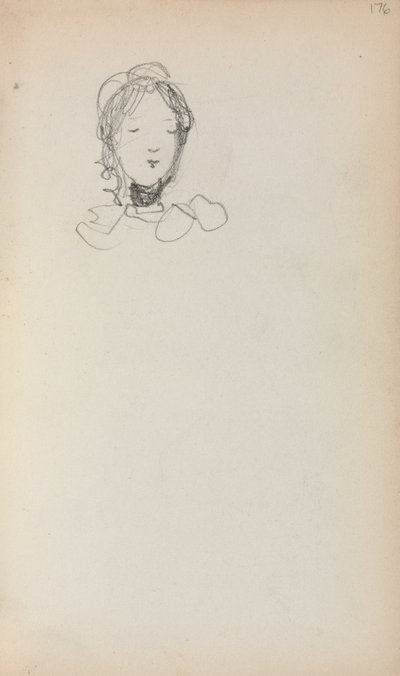 Caderno de desenho italiano: Head of a Girl, página 176, 1898-1899. de Maurice Brazil Prendergast