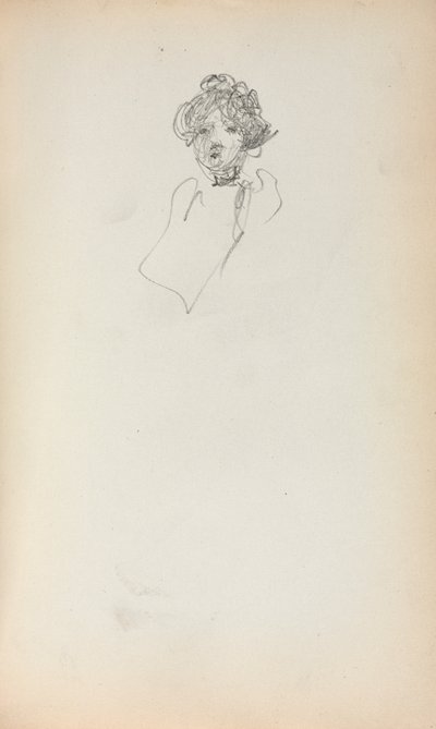 Caderno de desenho italiano: Cabeça de uma mulher, página 215, 1898-1899. de Maurice Brazil Prendergast