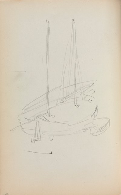 Caderno de desenho italiano: Veleiro, página 60, 1898-1899. de Maurice Brazil Prendergast