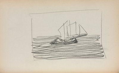 Caderno de desenho italiano: Veleiro, página 75, 1898-1899. de Maurice Brazil Prendergast