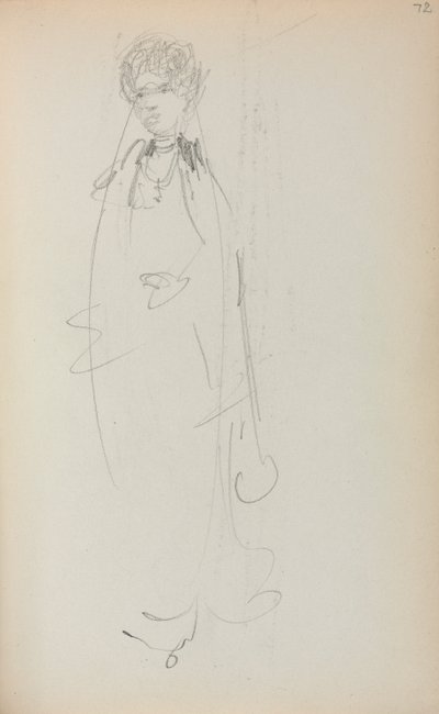 Caderno de desenho italiano: Mulher em pé, página 72, 1898-1899. de Maurice Brazil Prendergast