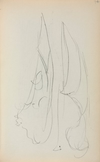Caderno de desenho italiano: Duas velas, página 74, 1898-1899. de Maurice Brazil Prendergast