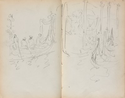 Sketchbook italiano: Venetian Harbour Ver página 31 e 32, 1898-1899. de Maurice Brazil Prendergast