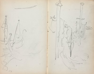 Sketchbook italiano: Venetian Harbour Ver página 33 e 34, 1898-1899. de Maurice Brazil Prendergast
