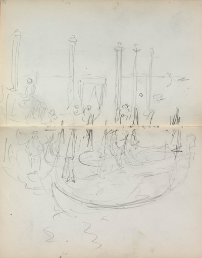 Sketchbook italiano: Venetian Harbour Ver página 37 e 38, 1898-1899. de Maurice Brazil Prendergast