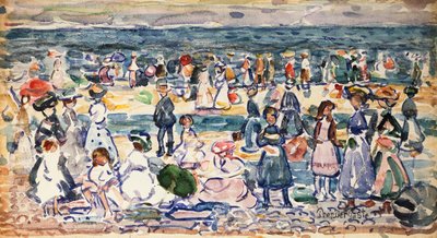 Maré baixa, Praia Revere, c.1910-11 de Maurice Brazil Prendergast