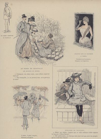 Ilustração para Paris Brillant (cor litho) de Maurice Charles Mathieu Bonvoisin