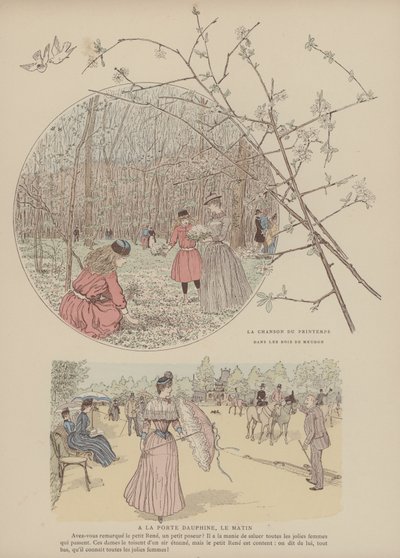 Ilustração para Paris Brillant (cor litho) de Maurice Charles Mathieu Bonvoisin