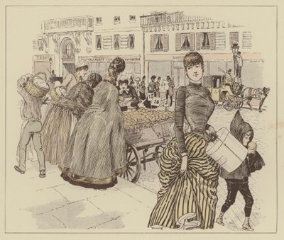 Ilustração para Paris Brillant (cor litho) de Maurice Charles Mathieu Bonvoisin
