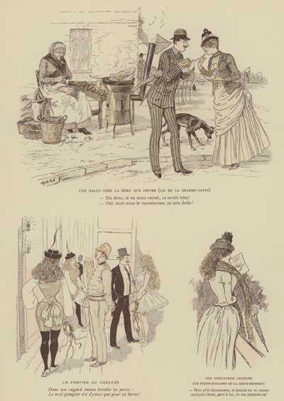 Ilustração para Paris Brillant (cor litho) de Maurice Charles Mathieu Bonvoisin