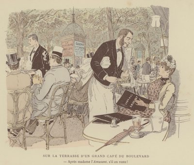 Ilustração para Paris Brillant (cor litho) de Maurice Charles Mathieu Bonvoisin