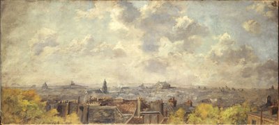 Vista panorâmica de Paris, tirada da rue Victor-Massé, em 4-1886 (óleo sobre tela) de Maurice Dainville
