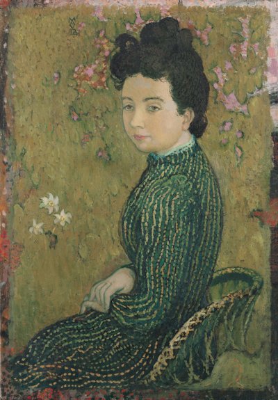 Eva Meurier em um vestido verde, 1891 de Maurice Denis