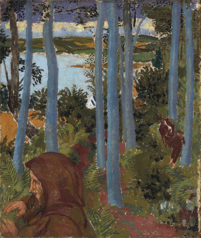 Paisagem com homem encapuzado, 1903. de Maurice Denis