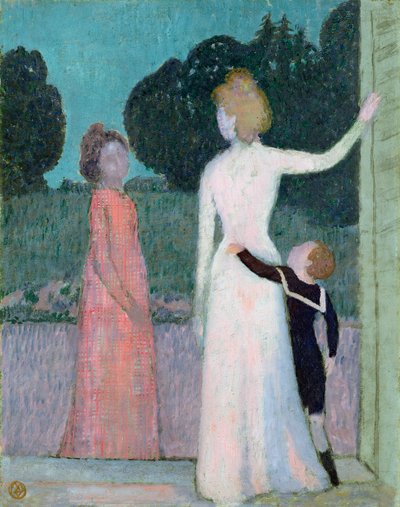Madame Adrien Mithouard e seu filho, Jacques, 1903 (pastel em papelão) de Maurice Denis