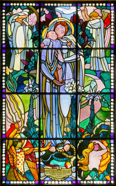 Museu Maurice Denis, Saint Germain en Laye, França, Maurice Denis, Virgem e vitral infantil (vitral) de Maurice Denis